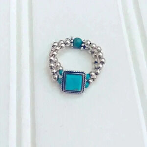 Silpada sterling silver beaded turquoise ring